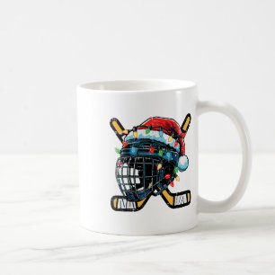 Christmas Ice Hockey Helmet Santa Xmas Boys Ugly S Coffee Mug