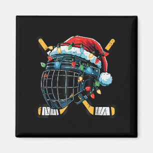 Christmas Ice Hockey Helmet Santa Xmas Boys Ugly S Magnet