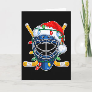 Christmas Ice Hockey Helmet Santa Xmas Men Boys Ki Card