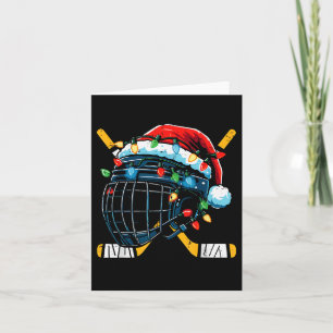 Christmas Ice Hockey Helmet Santa Xmas Men Boys Ki Card