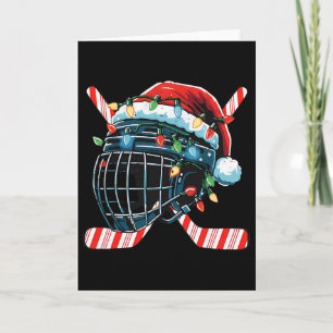 Christmas Ice Hockey Helmet Santa Xmas Men Boys Ki Card