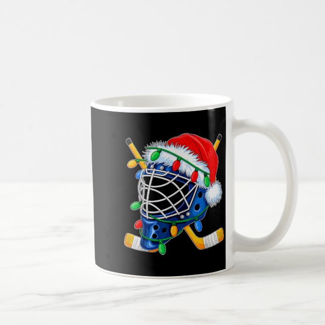 Christmas Ice Hockey Helmet Santa Xmas Men Boys Ki Coffee Mug (Right)