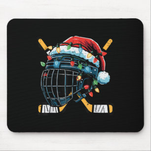 Christmas Ice Hockey Helmet Santa Xmas Men Boys Ki Mouse Pad