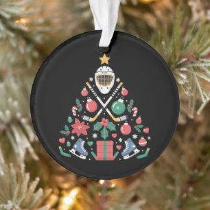 Christmas Ice Hockey Lover Tree Sports Team Ornament