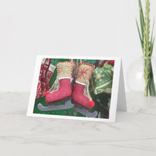 CHRISTMAS "ICE SKATES" AND HAPPY HOLIDAY-ENJOY HOLIDAY CARD