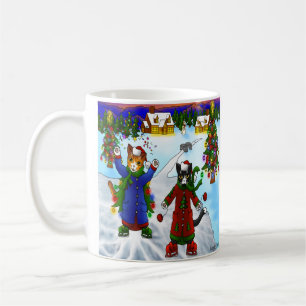 Christmas Ice Skating Cats V2 Coffee Mug