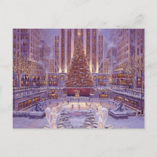 Christmas Ice Skating  Postcard