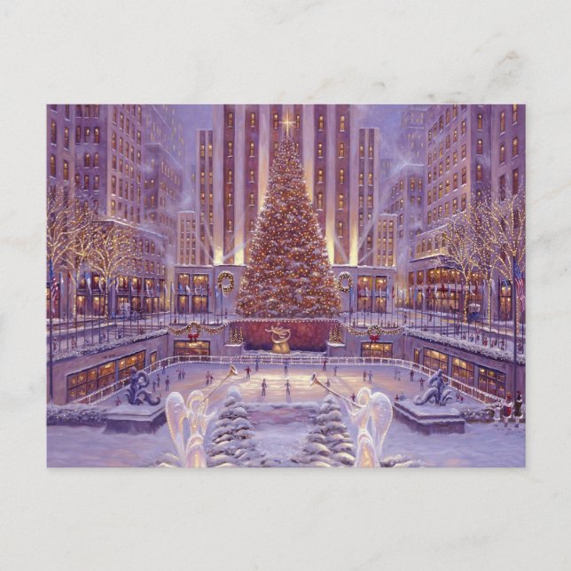 Christmas Ice Skating  Postcard (Front)