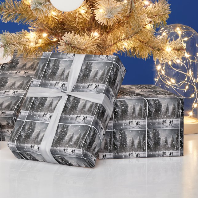 Christmas Ice Skating Wrapping Paper (Holidays)