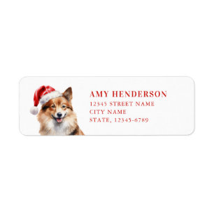 Christmas Icelandic Sheepdog Return Address Label