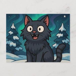 Christmas Icelandic Yule Cat  Holiday Postcard