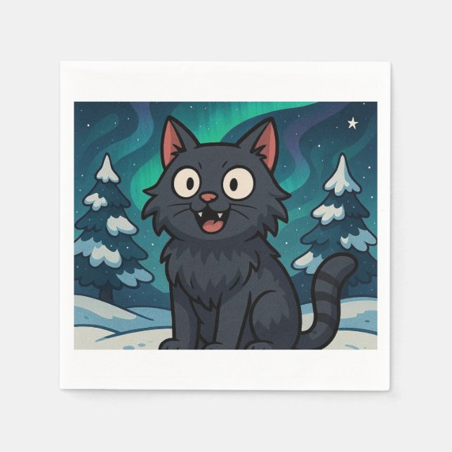 Christmas Icelandic Yule Cat  Napkin (Front)