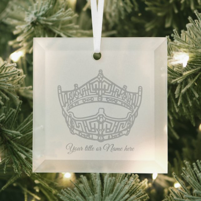 Christmas Iconic American Pageant Crown Glass Tree Decoration (Insitu)