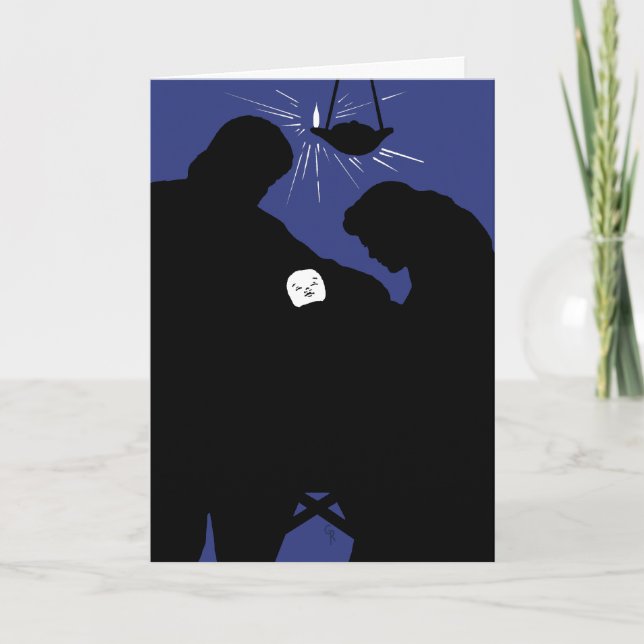 Christmas Icons Card - Mary Joseph and Baby Jesus (Front)