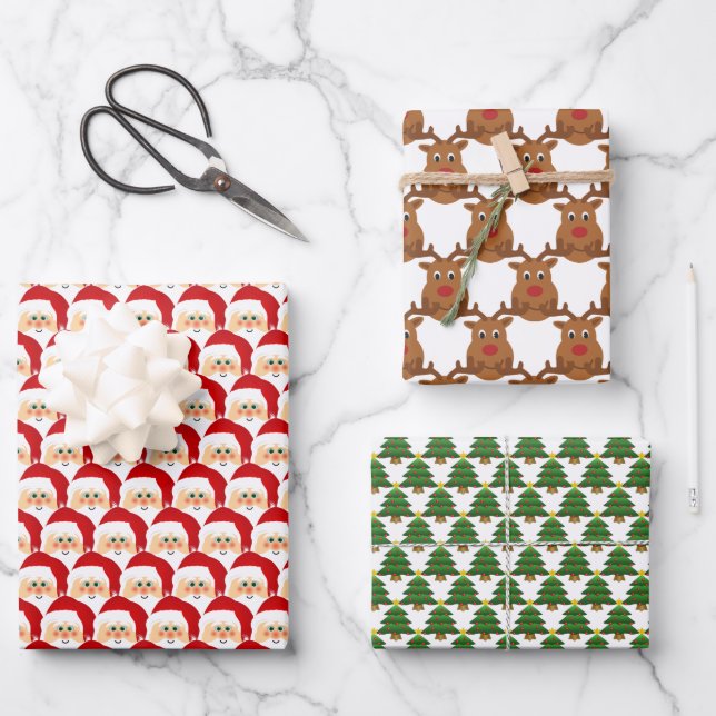 Christmas Icons Design Wrapping Paper Sets (Front)