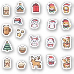 Christmas icons pack Corgies Bunnies and Cats