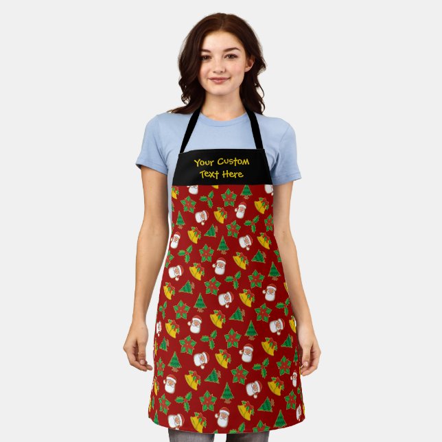 Christmas Icons Pattern Apron (Worn)