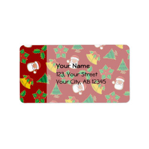 Christmas Icons Pattern Label