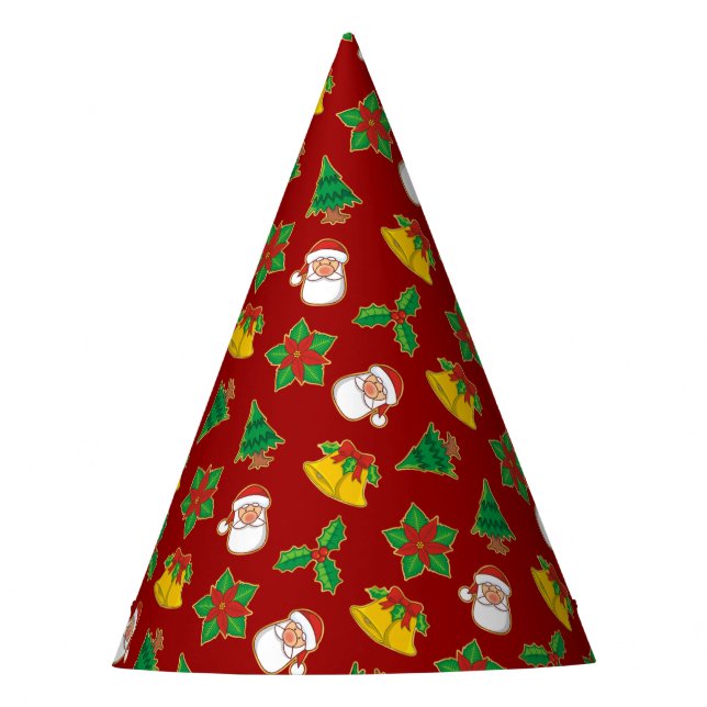 Christmas Icons Pattern Party Hat (Front)