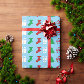 Christmas Icons (Tri-Colour) Wrapping Paper