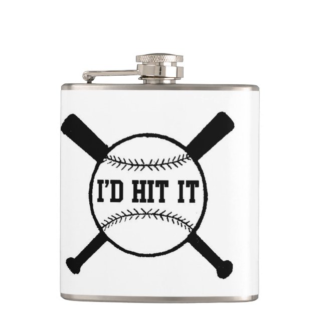 Christmas I'd hit it xmas baseball Hip Flask (Front)