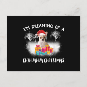 christmas idea chihuahua dog lover family holiday postcard