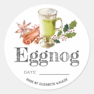 Christmas Ideas Spiced Eggnog Classic Round Sticker