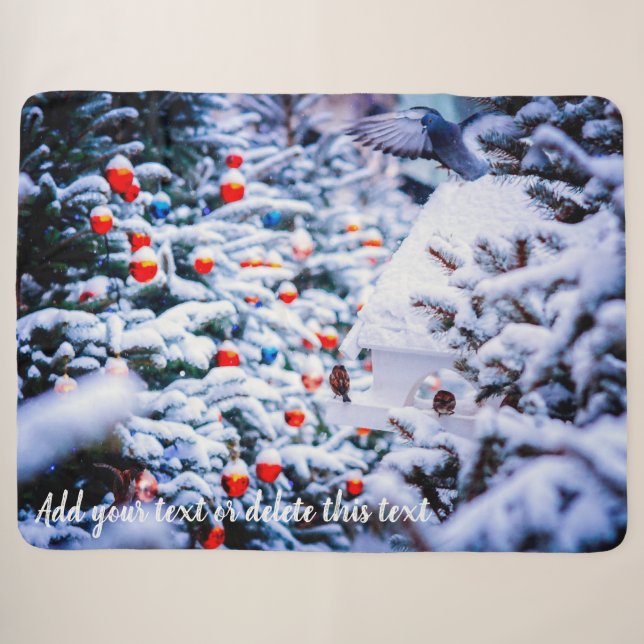 Christmas Idyll customisable Sherpa Blanket (Front (Horizontal))