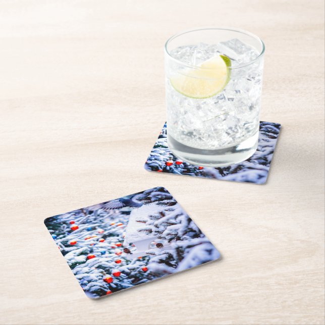 Christmas Idyll gorgeous Square Paper Coaster (Insitu)