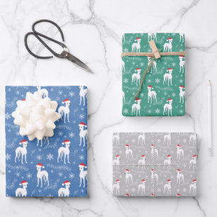 Christmas Iggy Italian Greyhound Custom Color Wrapping Paper Sheet