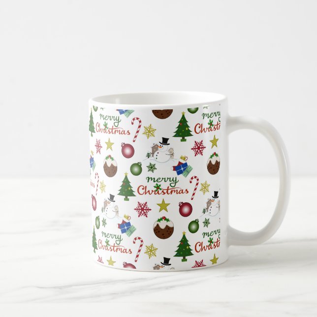 Christmas Illustration Mix Pattern Coffee Mug (Right)
