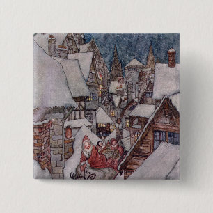 Christmas illustrations 15 cm square badge