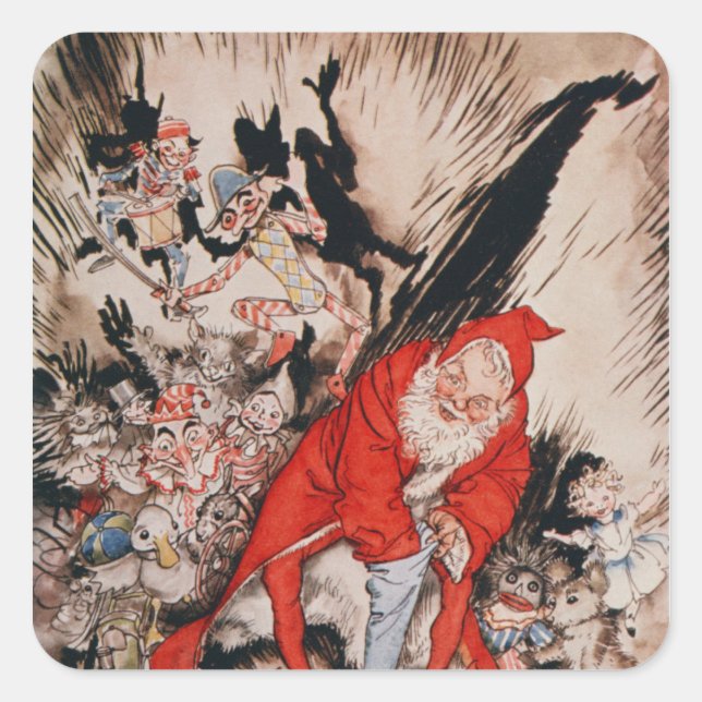 Christmas illustrations square sticker (Front)