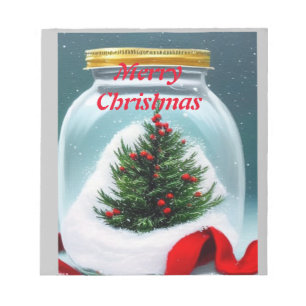 Christmas in a jar! cute mini Christmas tree Notepad