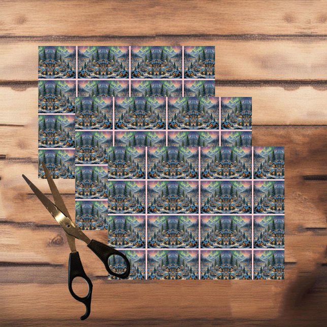 Christmas in a mountain village, polar lights  tissue paper (Creator Uploaded)