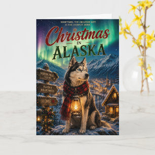 Christmas in Alaska Husky Winter Village Northern Card