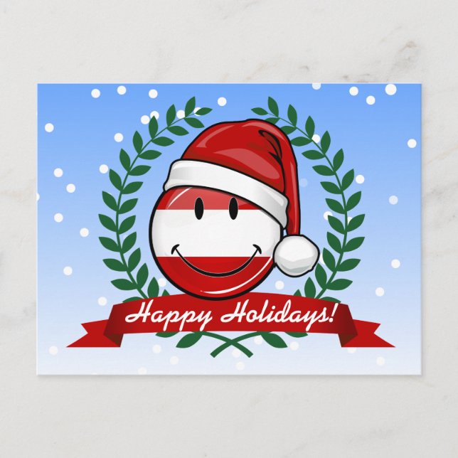 Christmas In Albania | Smiling Flag Holiday Postcard (Front)