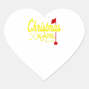 Christmas In April Golf Majors And Tournaments Heart Sticker