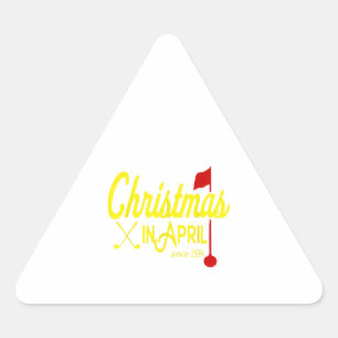 Christmas In April Golf Majors And Tournaments Triangle Sticker
