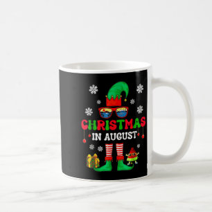 Christmas In August Funny Elf For Summer Xmas Men Coffee Mug