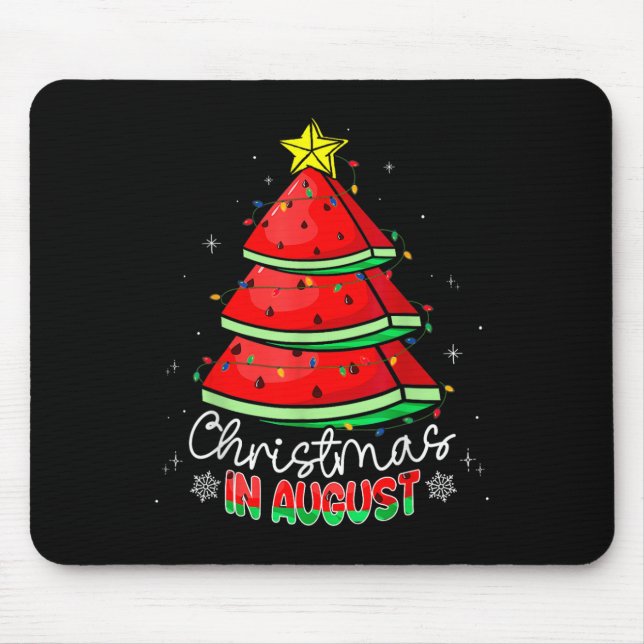 Christmas In August Funny Watermelon Xmas Tree  Mouse Pad (Front)