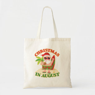 Christmas In August Santa Beach Surfboard Tote Bag