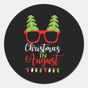 Christmas In August Santa In Summer Vacation  Classic Round Sticker