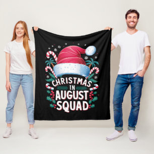 Christmas In August Squad Funny Summer Xmas Fleece Blanket