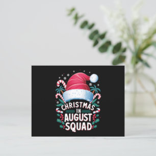 Christmas In August Squad Funny Summer Xmas Holiday Postcard
