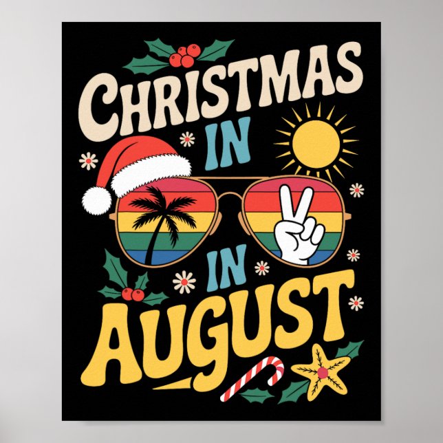 Christmas In August Summer Lover Men Women Kids Ch Poster (Front)