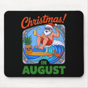 Christmas In August Summer Vacation Funny Santa Me Mouse Pad