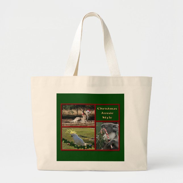 Christmas in Australia Large Tote Bag (Front)