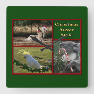 Christmas in Australia Square Wall Clock
