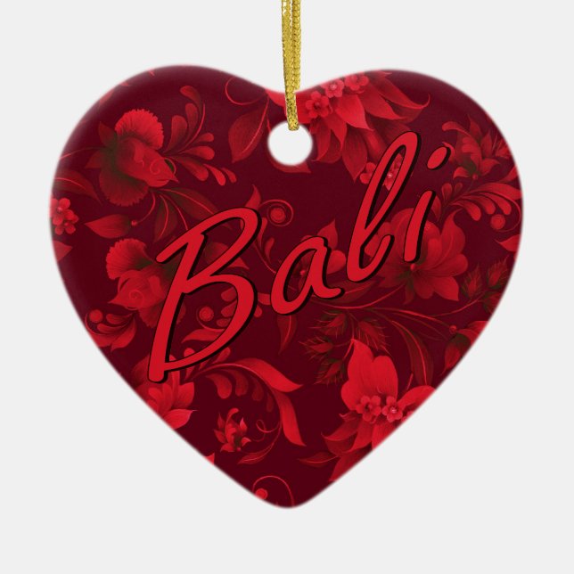 Christmas in Bali Batik 1 Ceramic Ornament (Front)